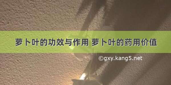 萝卜叶的功效与作用 萝卜叶的药用价值