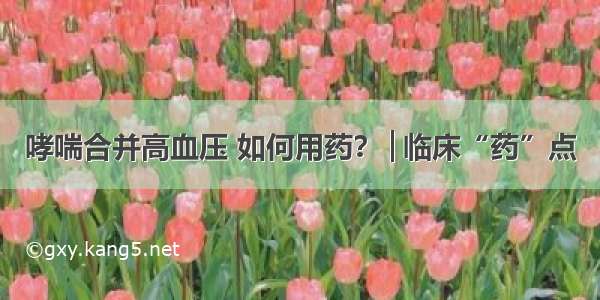 哮喘合并高血压 如何用药？│临床“药”点