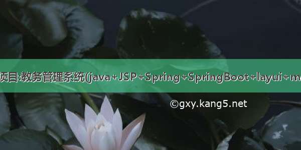 Java项目:教务管理系统(java+JSP+Spring+SpringBoot+layui+maven)