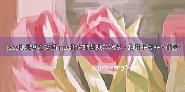 pos机提现合法吗 pos机代理提现手续费 – 信用卡刷卡 – 前端