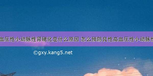 良性高血压性小动脉性肾硬化是什么原因 怎么预防良性高血压性小动脉性肾硬化