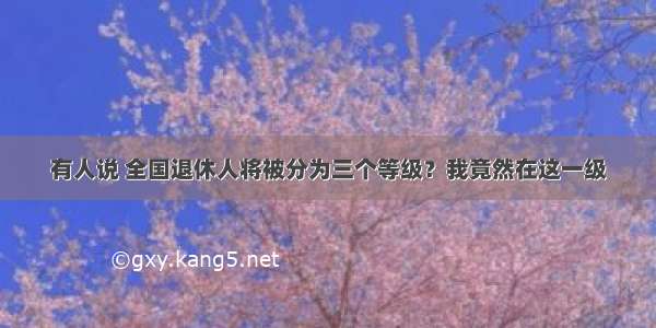 有人说 全国退休人将被分为三个等级？我竟然在这一级