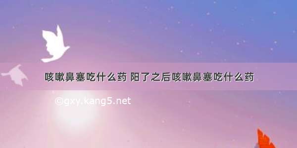 咳嗽鼻塞吃什么药 阳了之后咳嗽鼻塞吃什么药