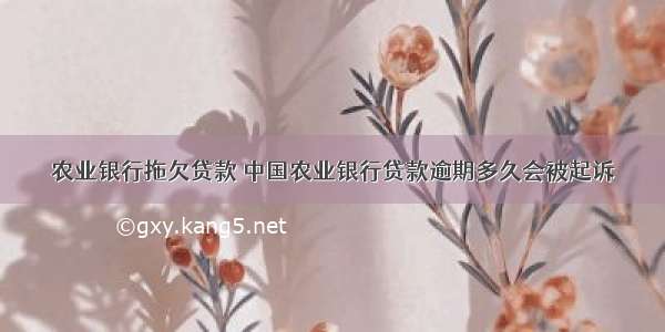 农业银行拖欠贷款 中国农业银行贷款逾期多久会被起诉