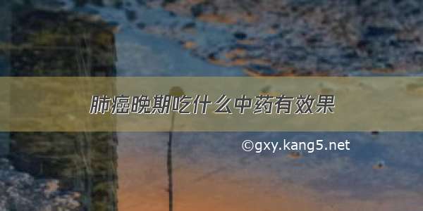 肺癌晚期吃什么中药有效果