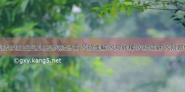 商业银行风险管理主要策略是风险分离 风险缓解 风险转稼 风险规避 风险赔偿。 ( )对错