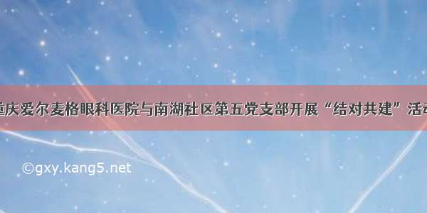 重庆爱尔麦格眼科医院与南湖社区第五党支部开展“结对共建”活动