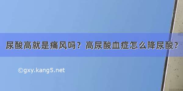 尿酸高就是痛风吗？高尿酸血症怎么降尿酸？