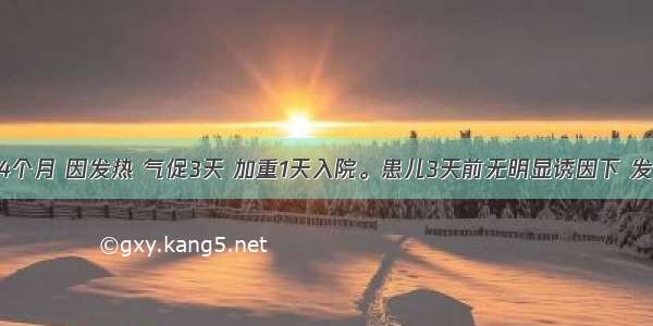 患儿 男 4个月 因发热 气促3天 加重1天入院。患儿3天前无明显诱因下 发热39.5℃