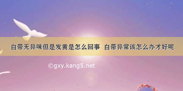 白带无异味但是发黄是怎么回事  白带异常该怎么办才好呢