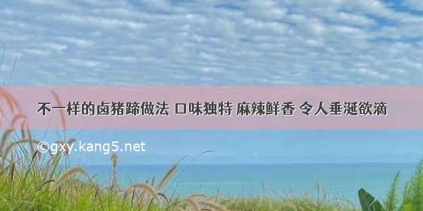 不一样的卤猪蹄做法 口味独特 麻辣鲜香 令人垂涎欲滴