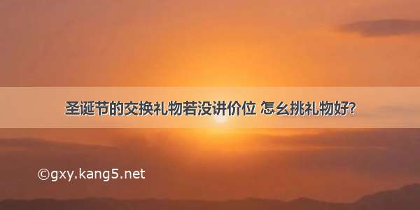 圣诞节的交换礼物若没讲价位 怎幺挑礼物好？