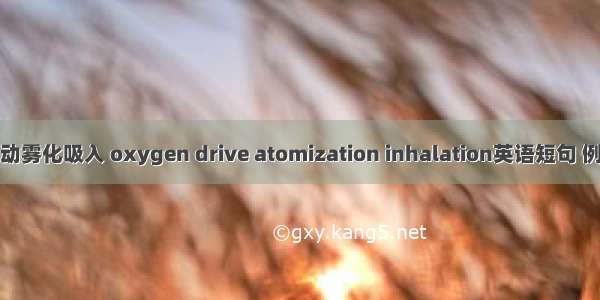 氧气驱动雾化吸入 oxygen drive atomization inhalation英语短句 例句大全