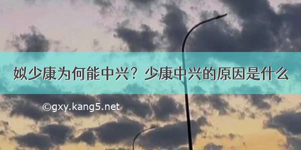 姒少康为何能中兴？少康中兴的原因是什么