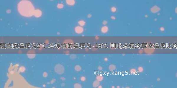 若某冰箱冷藏室的温度为2℃ 冷冻室的温度为-18℃ 则此冰箱冷藏室温度比冷冻室温度高