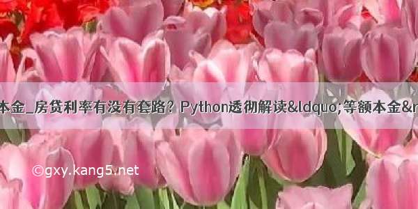 python等额本息和等额本金_房贷利率有没有套路？Python透彻解读“等额本金”与“等额