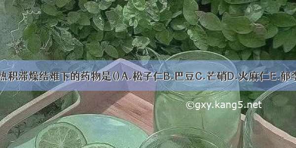 善于治疗实热积滞燥结难下的药物是()A.松子仁B.巴豆C.芒硝D.火麻仁E.郁李仁ABCDE