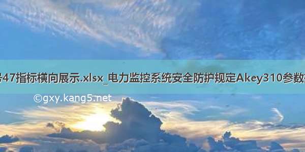 序号47指标横向展示.xlsx_电力监控系统安全防护规定Akey310参数指标