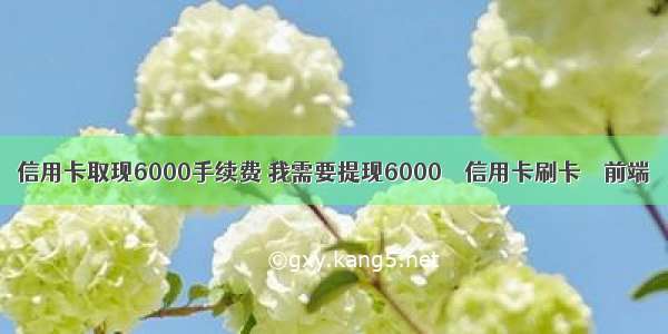 信用卡取现6000手续费 我需要提现6000 – 信用卡刷卡 – 前端