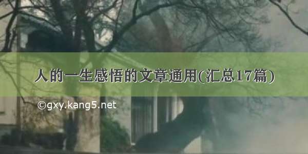 人的一生感悟的文章通用(汇总17篇)