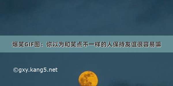 爆笑GIF图：你以为和笑点不一样的人保持友谊很容易嘛