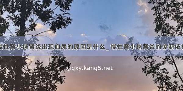 慢性肾小球肾炎出现血尿的原因是什么_ 慢性肾小球肾炎的诊断依据