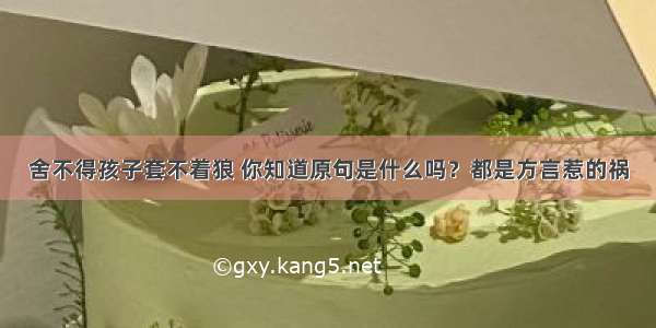 舍不得孩子套不着狼 你知道原句是什么吗？都是方言惹的祸