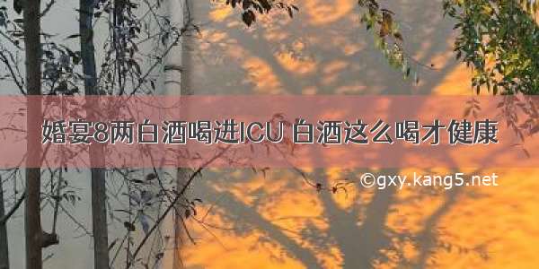 婚宴8两白酒喝进ICU 白酒这么喝才健康