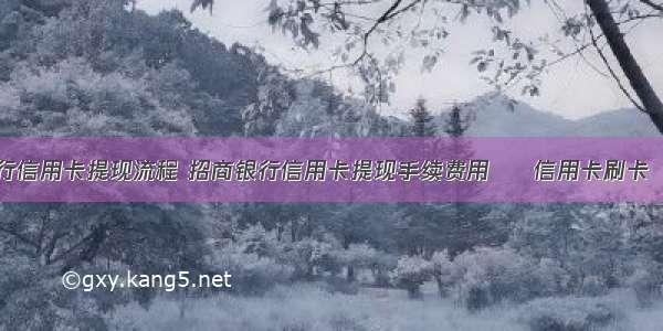 招商银行信用卡提现流程 招商银行信用卡提现手续费用 – 信用卡刷卡 – 前端