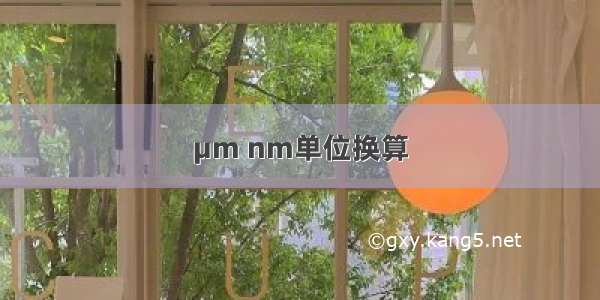 μm nm单位换算