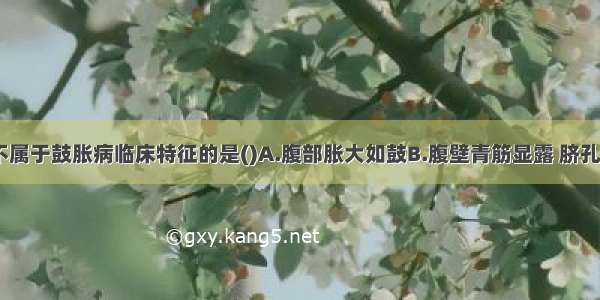 下列各项 不属于鼓胀病临床特征的是()A.腹部胀大如鼓B.腹壁青筋显露 脐孔突起C.可有