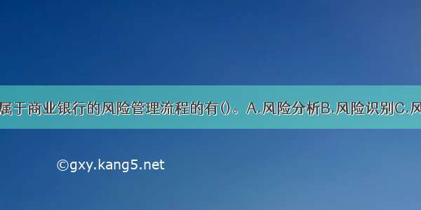下列选项中 属于商业银行的风险管理流程的有()。A.风险分析B.风险识别C.风险计量D.风
