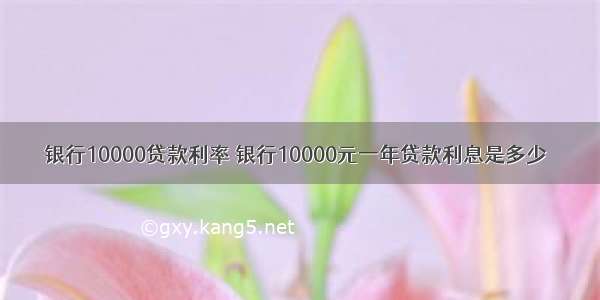 银行10000贷款利率 银行10000元一年贷款利息是多少