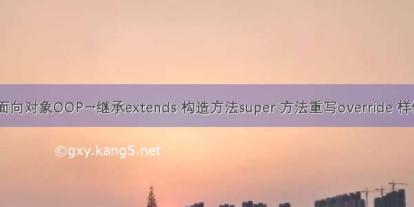 JAVA面向对象OOP→继承extends 构造方法super 方法重写override 样例代码