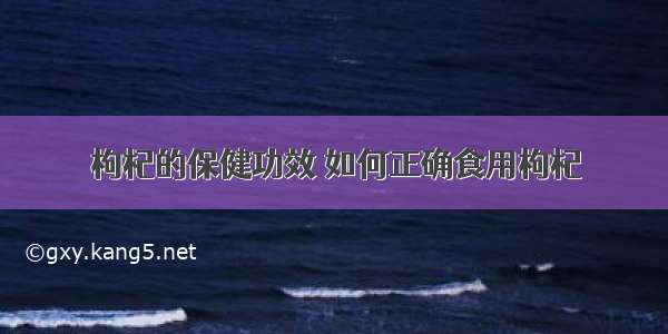 枸杞的保健功效 如何正确食用枸杞