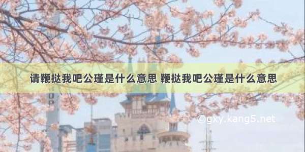 请鞭挞我吧公瑾是什么意思 鞭挞我吧公瑾是什么意思