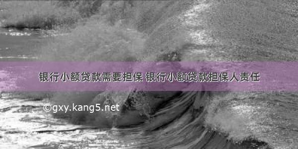 银行小额贷款需要担保 银行小额贷款担保人责任