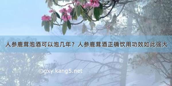 人参鹿茸泡酒可以泡几年？人参鹿茸酒正确饮用功效如此强大