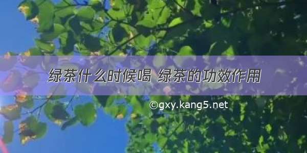 绿茶什么时候喝 绿茶的功效作用