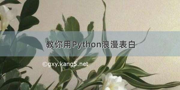 教你用Python浪漫表白