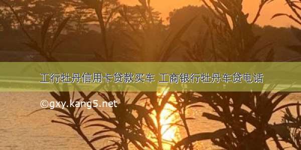 工行牡丹信用卡贷款买车 工商银行牡丹车贷电话