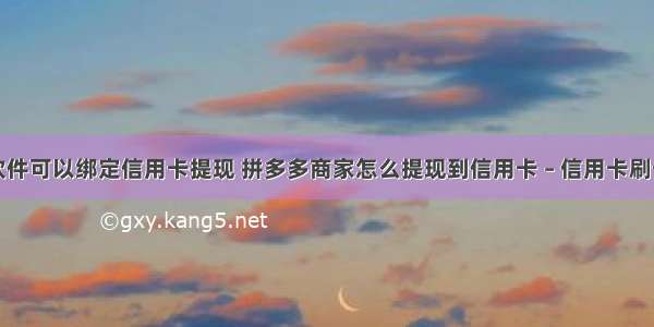 用什么软件可以绑定信用卡提现 拼多多商家怎么提现到信用卡 – 信用卡刷卡 – 前端