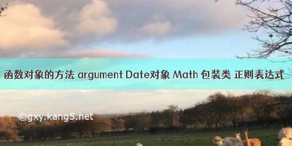 函数对象的方法 argument Date对象 Math 包装类 正则表达式