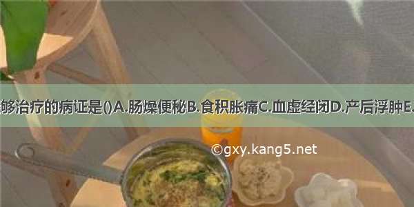 桃仁兼能够治疗的病证是()A.肠燥便秘B.食积胀痛C.血虚经闭D.产后浮肿E.热病神昏