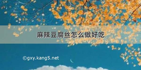 麻辣豆腐丝怎么做好吃