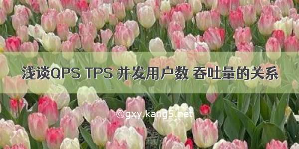 浅谈QPS TPS 并发用户数 吞吐量的关系