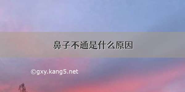 鼻子不通是什么原因