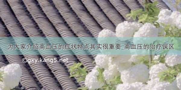 为大家介绍高血压的症状特点其实很重要_高血压的治疗误区