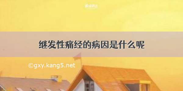 继发性痛经的病因是什么呢