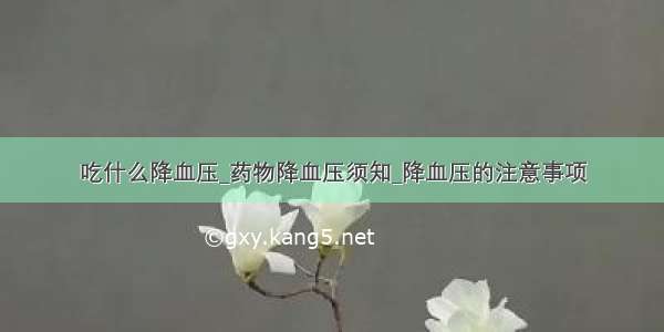 吃什么降血压_药物降血压须知_降血压的注意事项